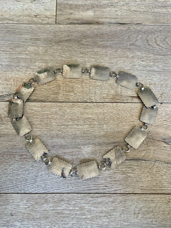 Vintage 90s Fiesta Silver Arrow Engraved Rectangalar Concho Adjustable Hip Belt main image 4